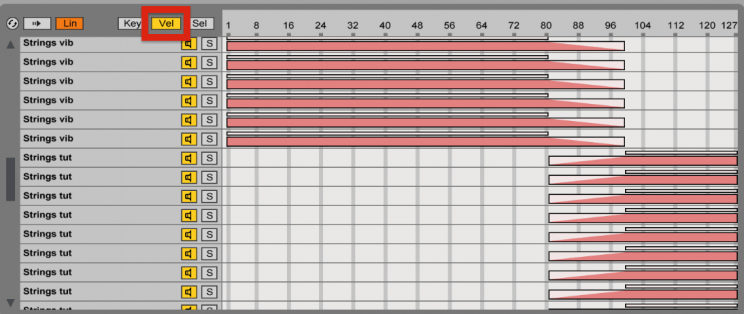 How to edit MIDI velocity in Ableton