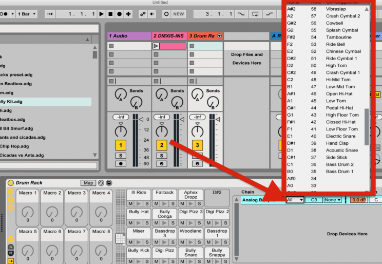 Control lights via drums