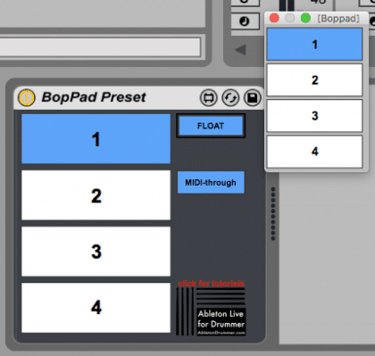 Free Max for Live device BopPad Preset Ableton Live