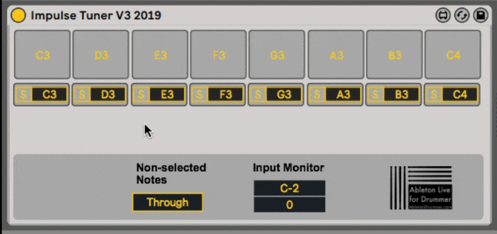 Impulse tuner to set up different MIDI notes pitches in Ableton Live