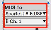 Set the MIDI TO section right on a MIDI track.