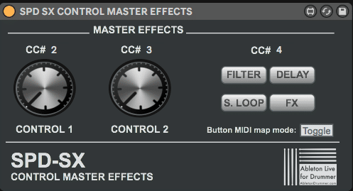 SPD SX s MIDI controller for Ableton Live.