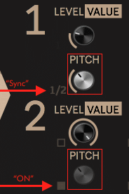 Sync layer 1 and layer 2 of the korg volca drum