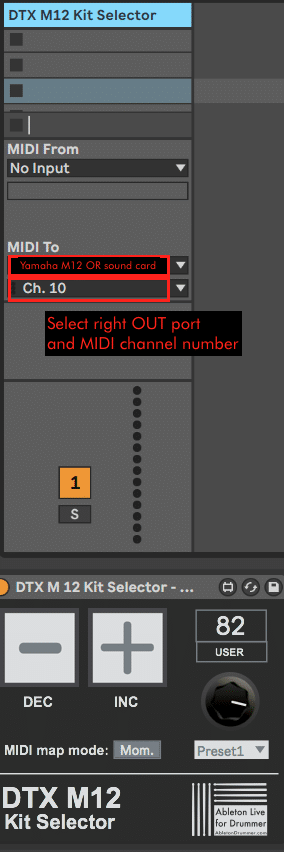 Routing the MIDI to on Ableton Live.