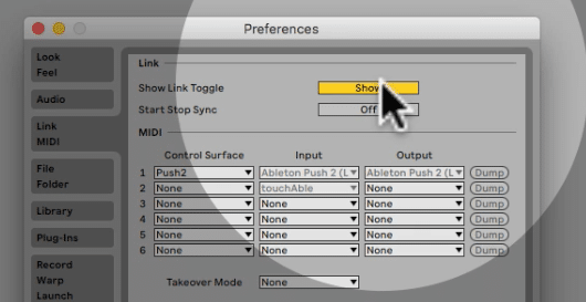 Midi Preferences in ableton Live