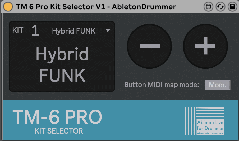 Select kits on TM-6 PRO from within Ableton Live