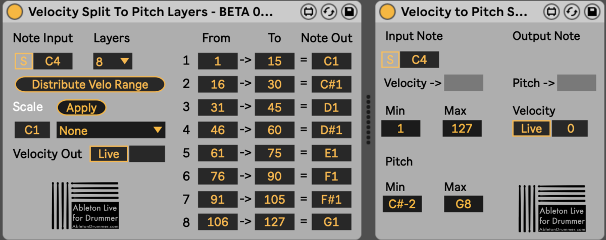 Control Note Pitch via velocity in Ableton Live