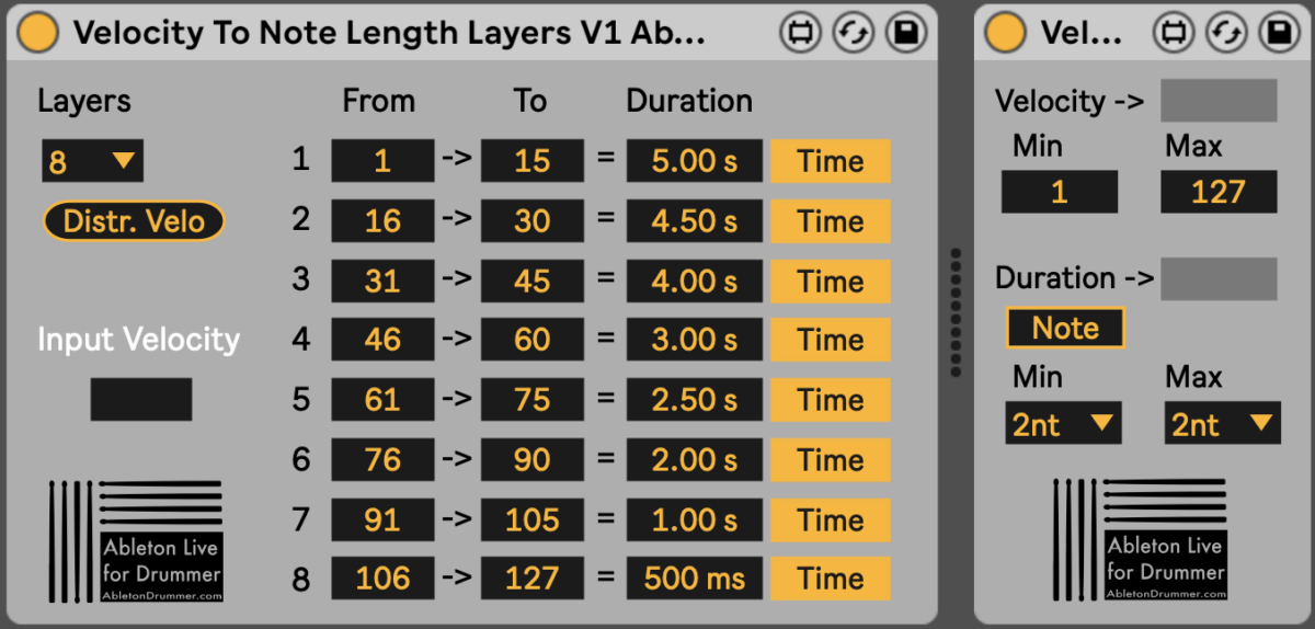 Note duration Control Device for Ableton Live.