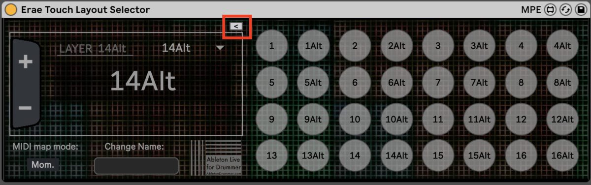 buttons to change presets in Ableton Live