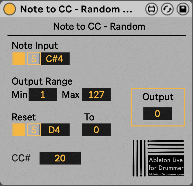 Create Random MIDI Continous Control messages