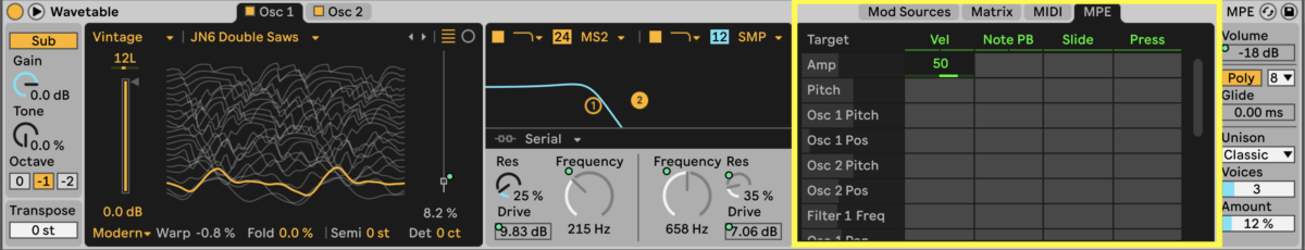 MPE with Ableton Live MIDI