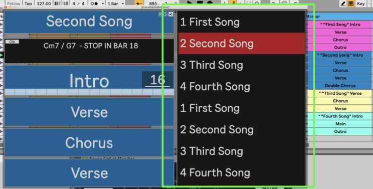 Create a menu of all scene names in Ableton Live