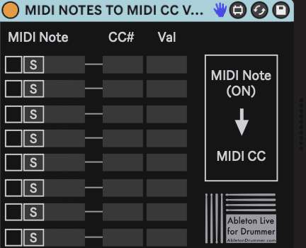 Convert MIDI notes to MIDI continuous control messages. 