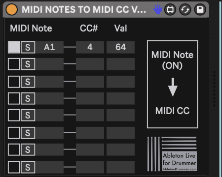 Convert MIDI Notes to MIDI CC.