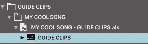 Guide clips in ableton Live