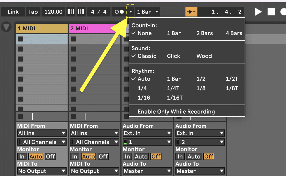 Change click to different accents in Ableton Live.