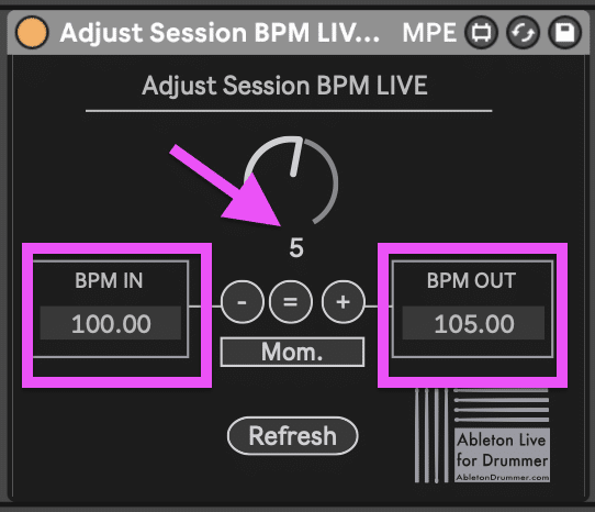 changing the tempo for full ableton live set