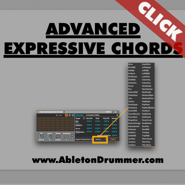 Free M4L device for changing chords presets of Expressive Chord in Ableton