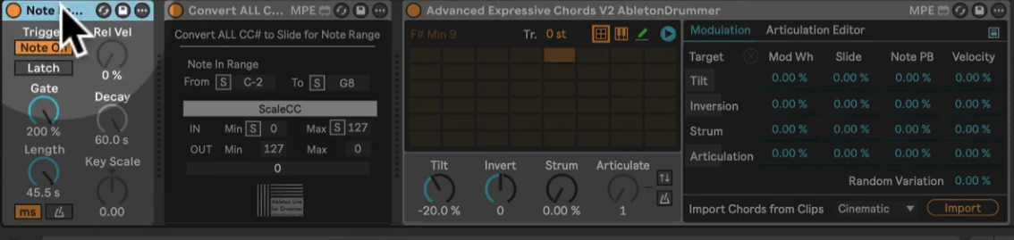 Advanced drumbeam expression in Ableton