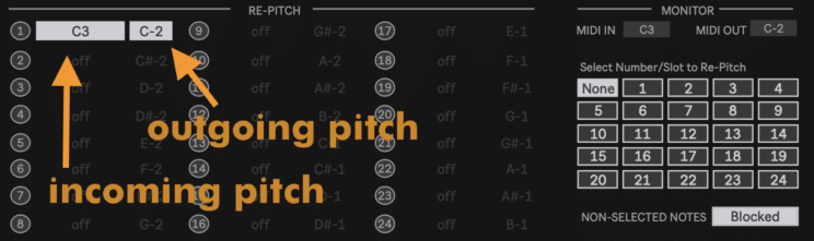 re pitch MIDI notes in Ableton Live via automatic detection