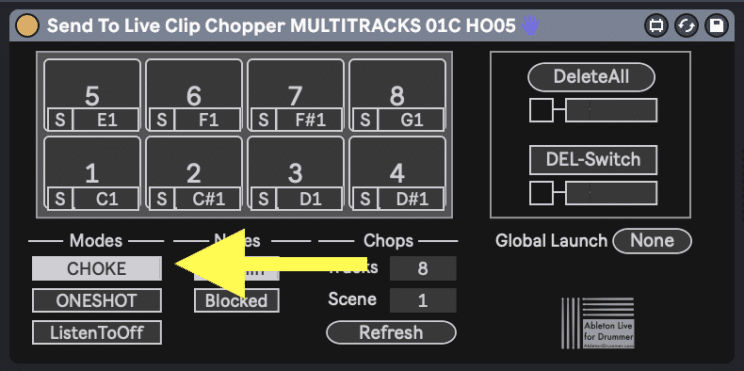 How to choke recorded samples when re-triggering in Ableton Live.