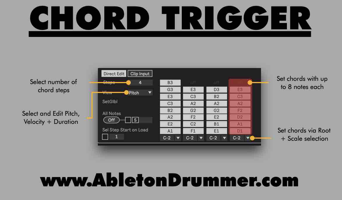 Trigger chord in Ableton Live via Max for Live