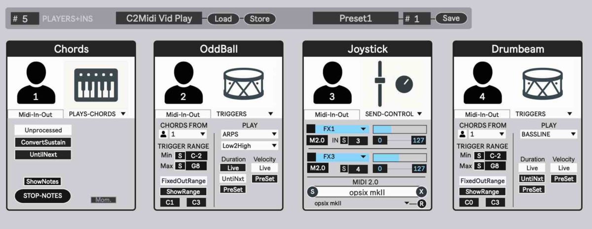 Connect Through MIDI User Interface first view