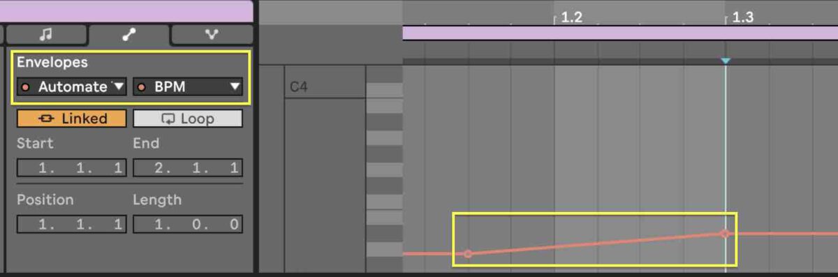 How to get slower or faster in Ableton Live Session View.