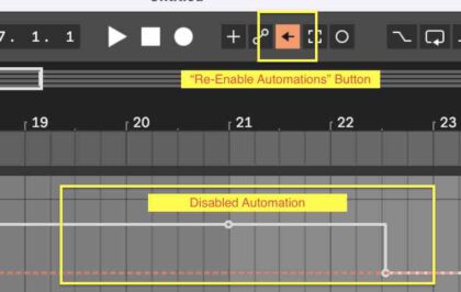 How to re-enable Automations in Ableton Live