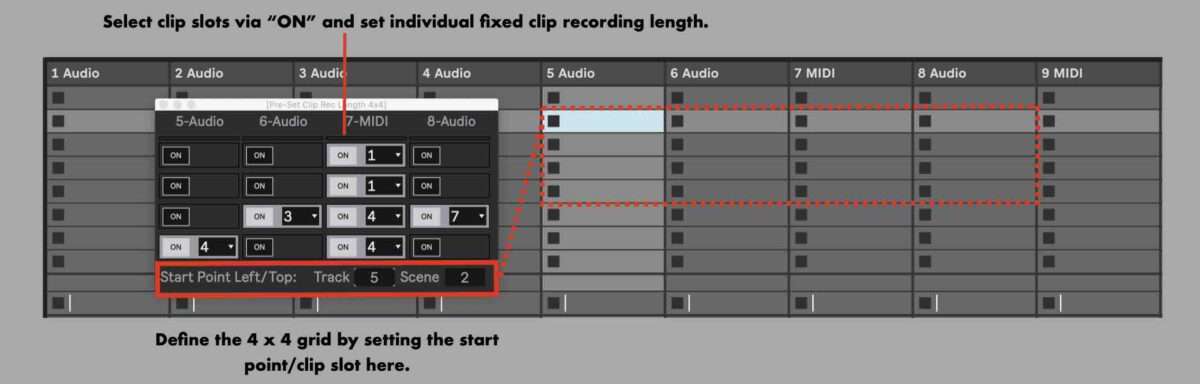 Predetermine recording bars in Ableton 