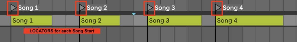 Set up locators to automatically select song start in Ableton Live.