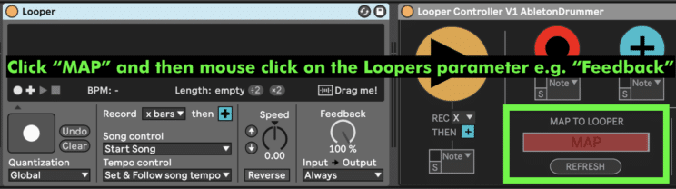 Ableton Looper Controller Mapping to Ableton Looper