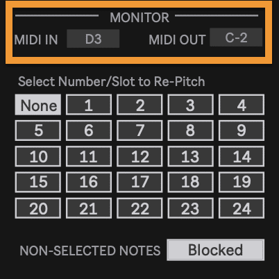 MIDI Monitor section in Ableton on Max for Live