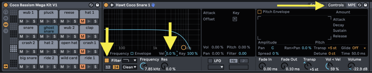 MIDI Velocity Control in Ableton Live – ABLETON DRUMMER