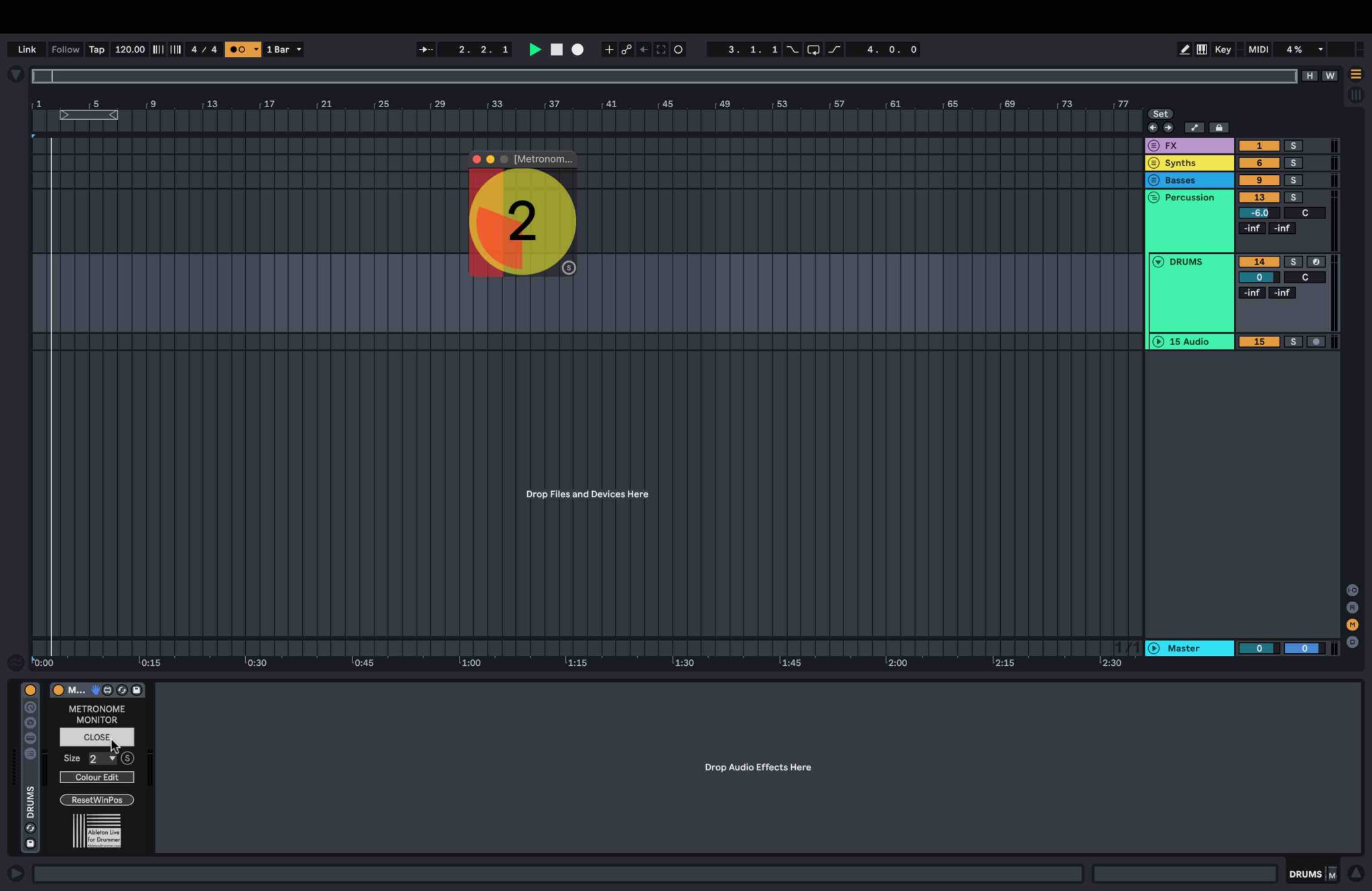 Visual Metronome Monitor for Ableton Live ABLETON DRUMMER