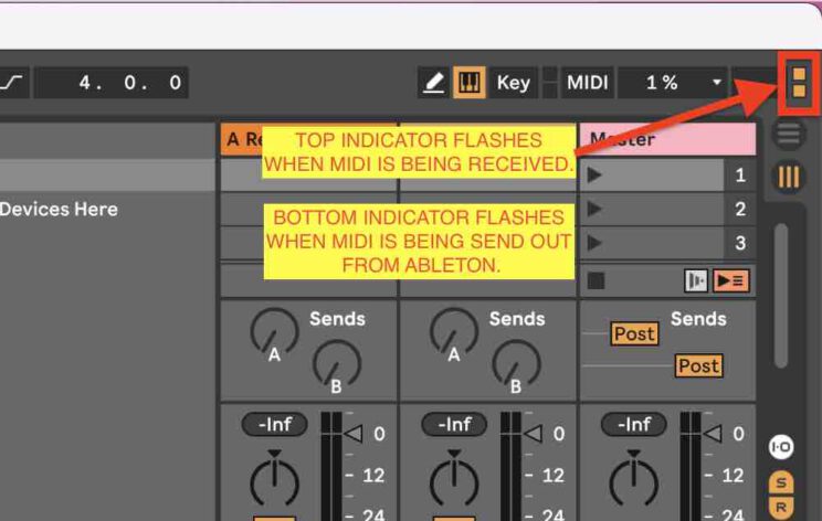 midi monitor in Ableton Live via MIDI indicators