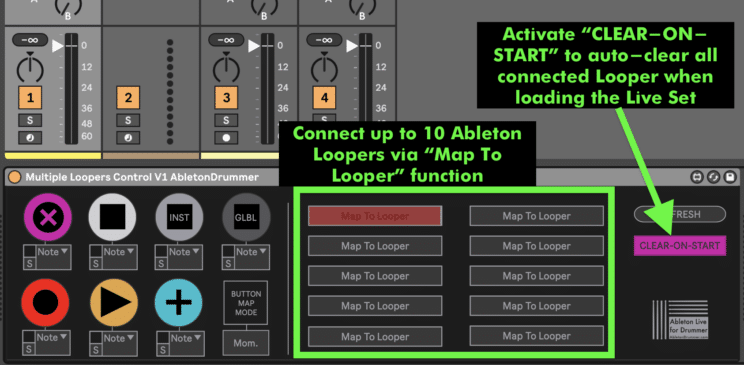 Ableton Looper Controller for multiple Ableton Loopers