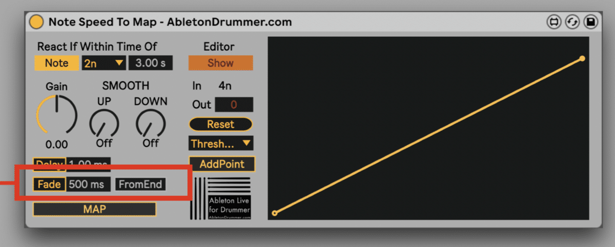Set fade time in Ableton Live for parameter change