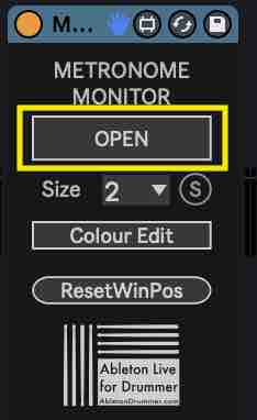 Open the Metronome Monitor in Ableton Live.