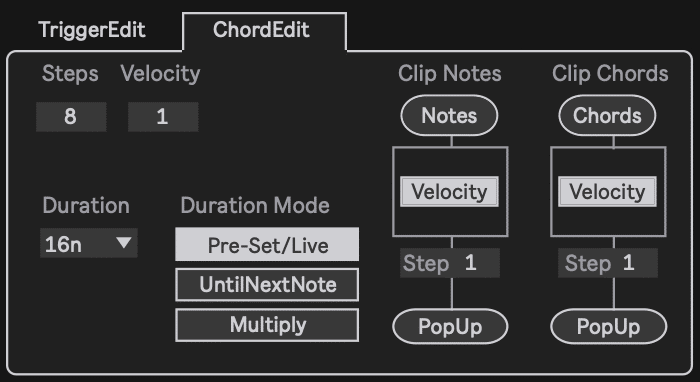 Edit chord for playing in Ableton Live