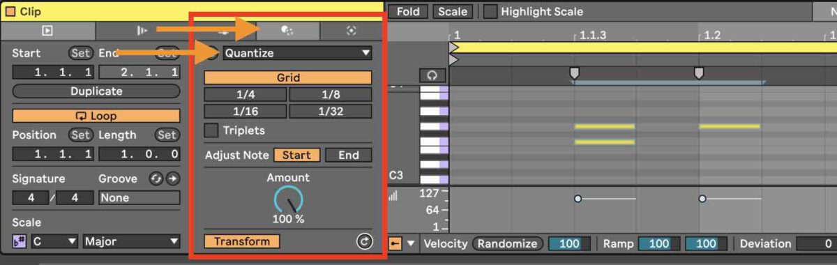 Quantize MIDI in Ableton 12