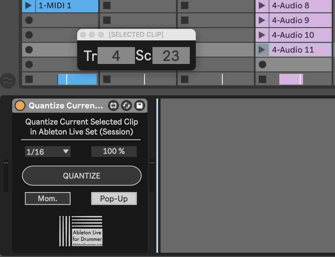 quantise audio and midi clip in Ableton