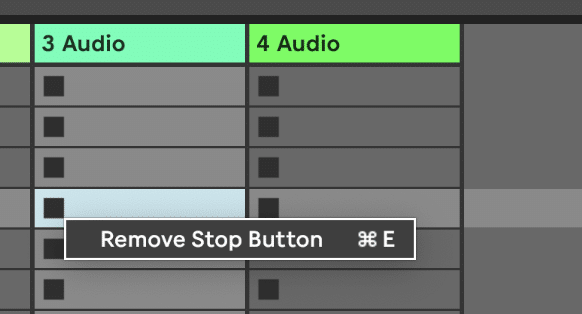Delete Stop Buttons in Ableton Session View.

