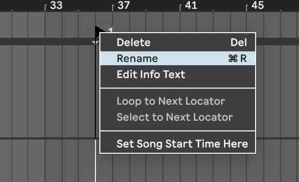 Rename Marker in Ableton Live's Arrangement View