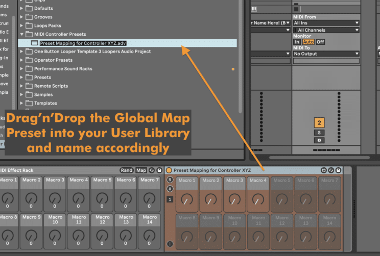 Store Global MIDI MAP in Ableton Live