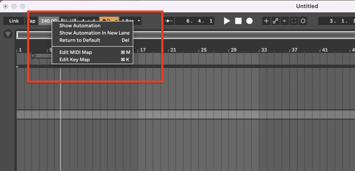 Select Tempo Automation in Ableton Arrangement.