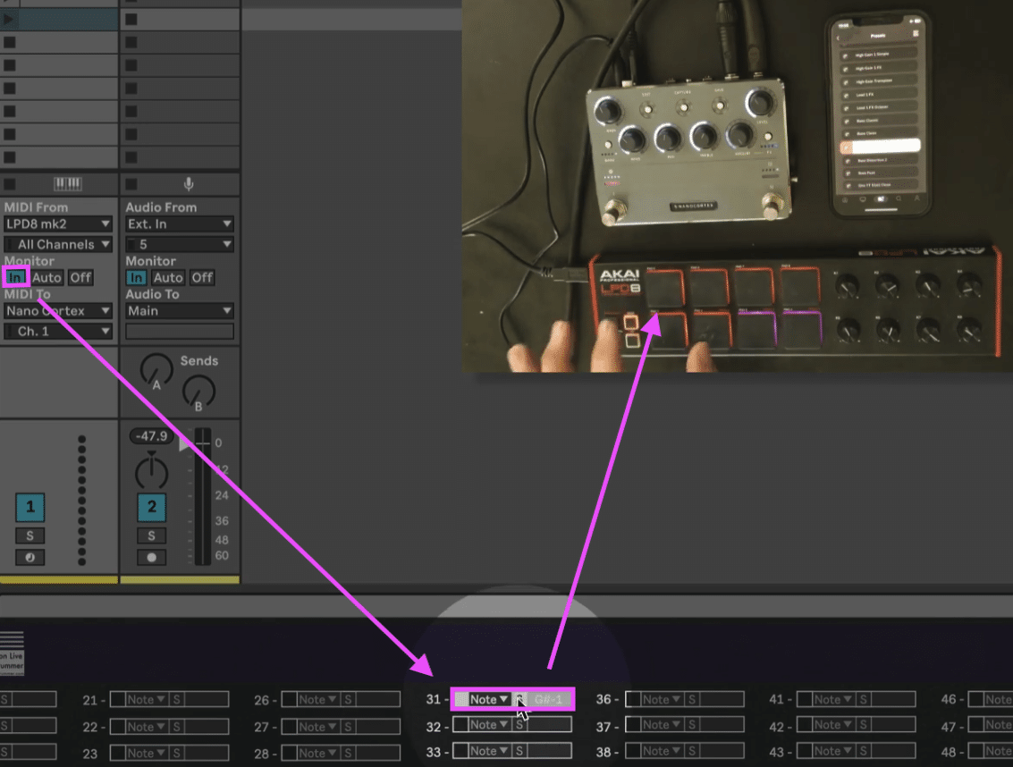 Nano Cortex Preset Control via Ableton