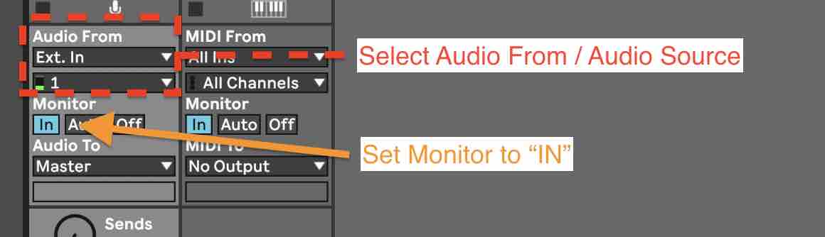 Select Audio Input for drum triggers in Ableton Live