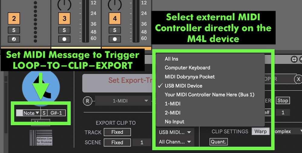 How to export clip from Ableton Looper