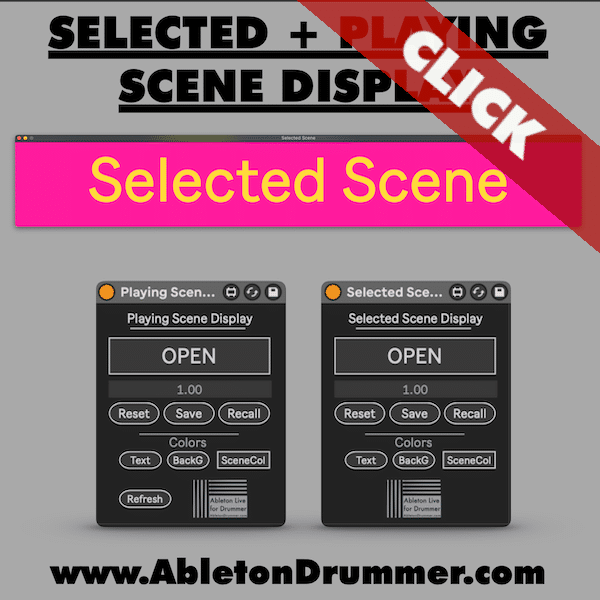 display Ableton Scene names bigger
